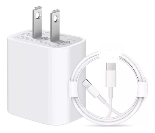 Cubo Cargador Original Para Apple iPhone samsung 11 12 13 14 15 20w Tipo C De Pared Carga Rápida Cable De 1 Metros Blanco