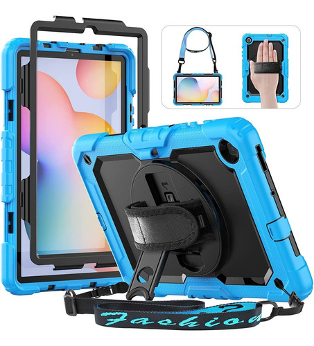 Funda protectora de pantalla antiimpacto para Galaxy Tab S6 Lite, color azul claro