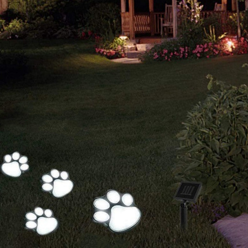 Set Inalámbrico De 4 Luces Solares Con Estampado De Perro Pa