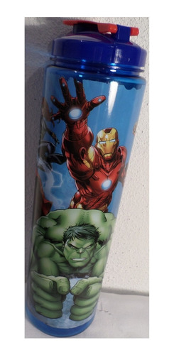 Botella Avengers Marvel Plastico Cap 1 Lt D 7 Cm Alto 24 Cm (Usado)