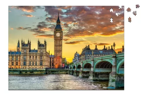 Quebra Cabeça 1000 Peças Big Ben Londres Quadro Paisagens - Papelaria Roveda