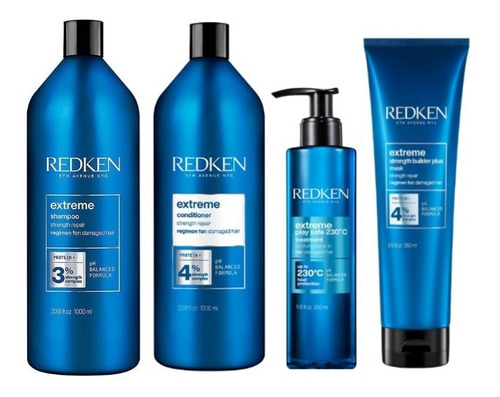 Shampoo Extreme 1000ml Reparador+acond+mask+protector Redken