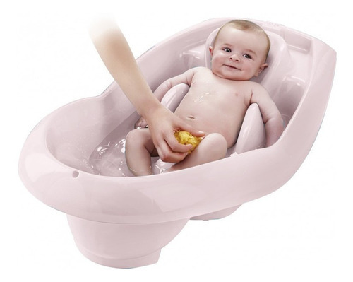 Bañito Bebe Bañera Grande Con Desagüe Lagon De Thermobaby Color Rosa