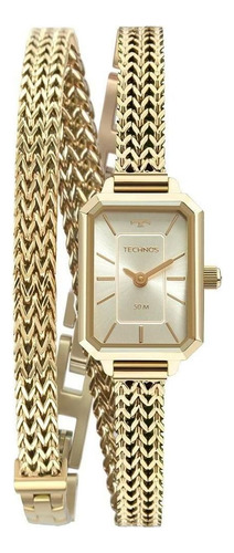 Relógio Technos Feminino Mini 5y20iv/1x Quadrado Dourado 