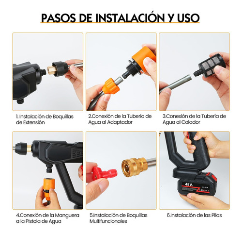 Hidrolavadora Inalámbrica Alta Presión + 2 Baterías + Extras