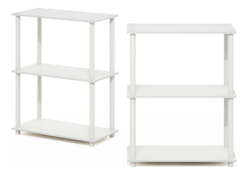 Estante Compacto Multiusos 3 Niveles Juego De 2 Blanco