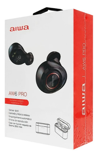 Audífonos Aiwa Aw6 Pro In Ear Tws Bluetooth Negro