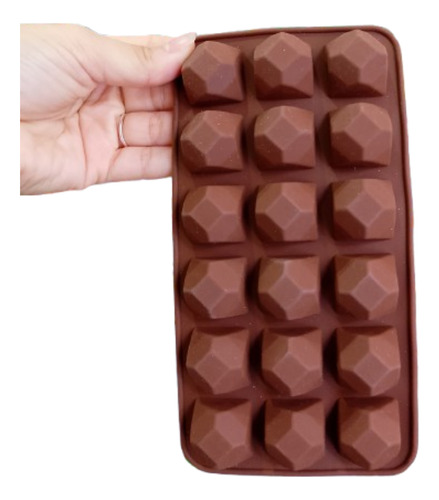 Molde Silicona Gemas 18 Cavidades - Reposteria Marrón