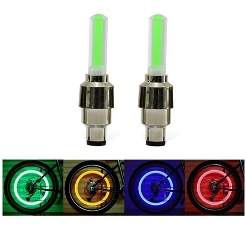 Luz Para Ruedas De Bicicleta Moto Tapa De Valvula Led