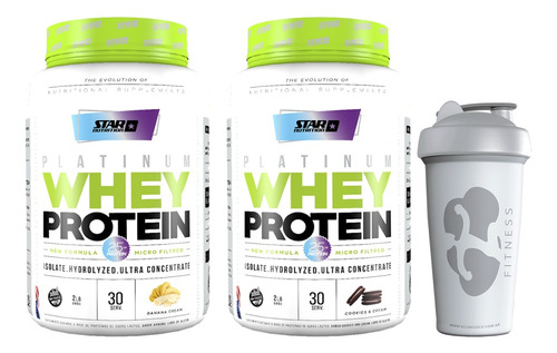 Whey Protein 2 X 2 Lb + Vaso Mezclador Star Nutrition