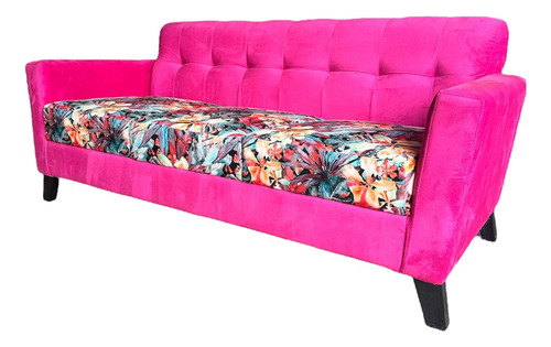 Sillón Sofá 3cpos Estampado Rosa Vintage Paris Una Unidad