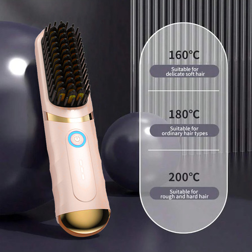 Mini Plancha De Pelo Portátil Sin Cable Ideal Para Viajes Rosa