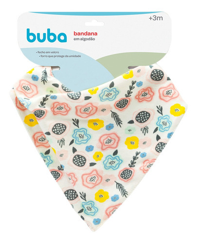 Babero tipo bandana Baby Flores de 3 m o más, color blanco