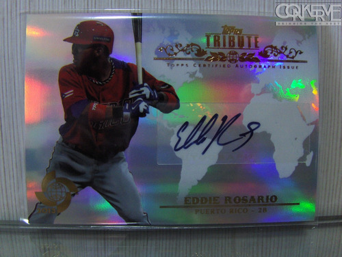 Barajita Eddie Rosario Autografiada Rc Topps Tribute 2013 