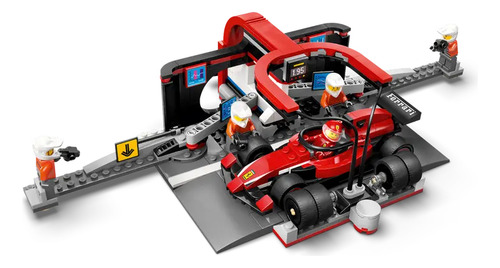 Lego City Parada Pits De F1 Equipo Mecánicos Auto Ferrari 322 Lego City