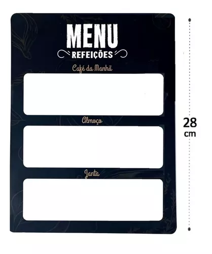 Placa de menu magnético MoKo para geladeira de cozinha