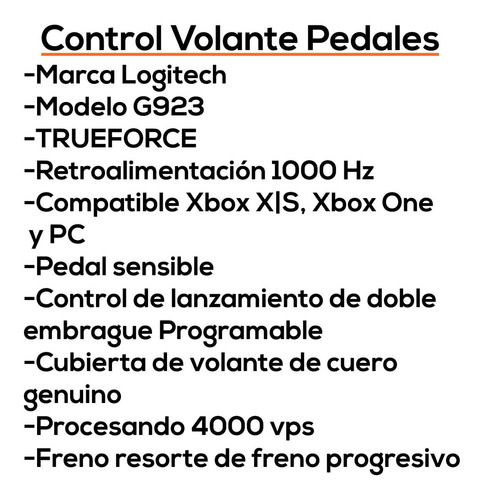 Imagen 4 de 8 de Control Volante Pedales 5 En 1 Pc Xbox One Xbox Bagc