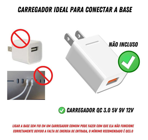 Imagem 2 de 6 de Carregador Sem Fio Indução Para iPhone 8 / Xr / 11 Pro Max