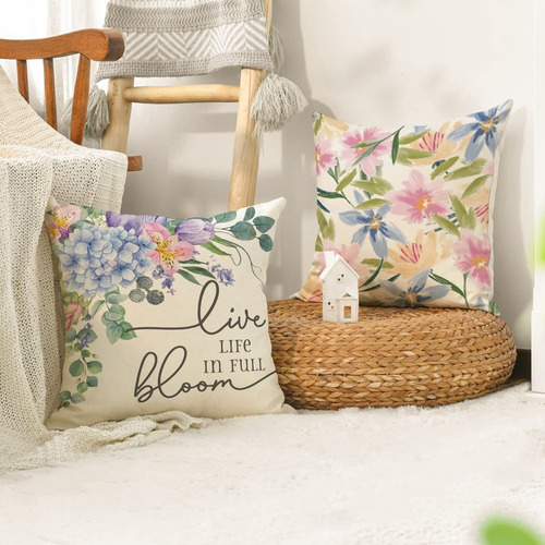 Fundas De Almohada De Primavera Para 4 Almohadas Farmhouse