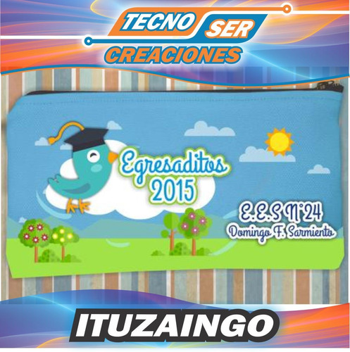 Cartucheras Kitty Impresa 2 Caras Personalizadas Souvenir