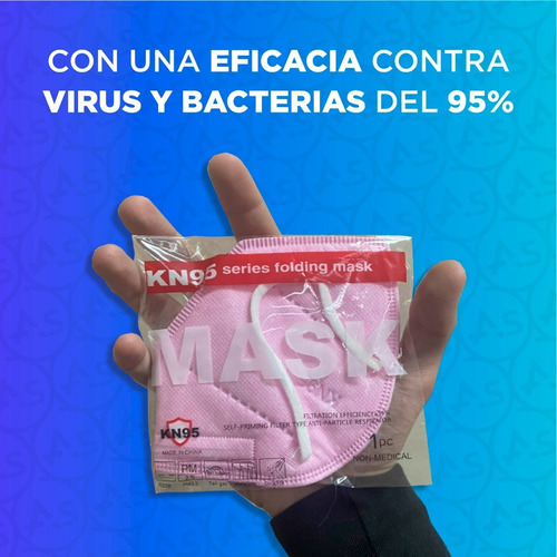 Imagen 6 de 10 de Barbijo Kn95 Rosa X50 Uni Certificado Anmat Reutilizable N95