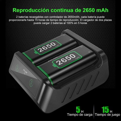 Batería Recargable Para Mando Xbox One/s/x/elite, 2x2650mah