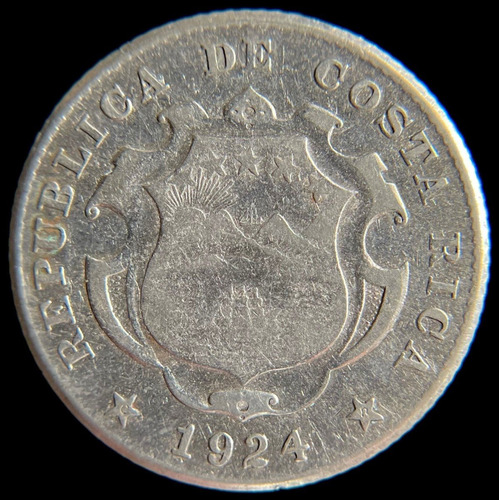 Costa Rica, 25 Centimos, 1924. Plata. Vf