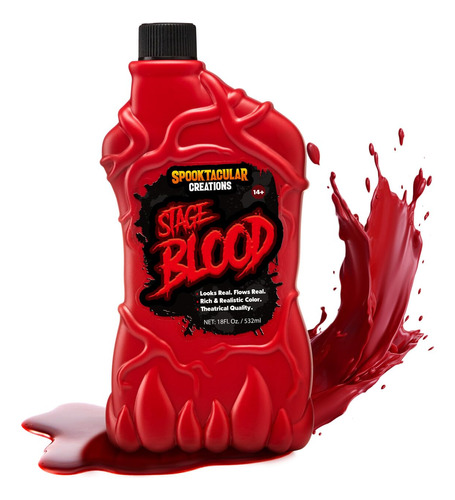 Creaciones Spooktaculares 18 Oz Botella De Sangre De Vampiro