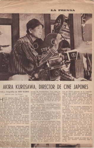 Akira Kurosawa : Cine Japonés ( La Prensa, Febrero 1964 )