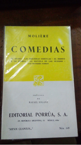 Libro Moliére Comedias  Ed.porrúa