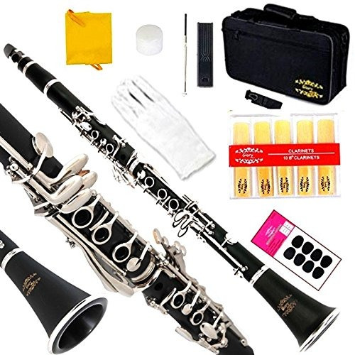 Glory B Flat Clarinet Con Second Barrel, 11reeds, 8 Pads