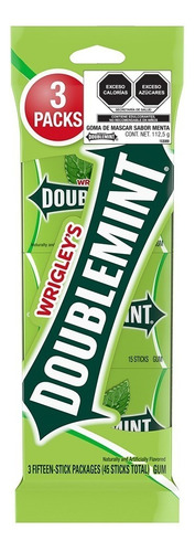 Goma De Mascar Wrigleys Doublemint Con 3 Paquetes