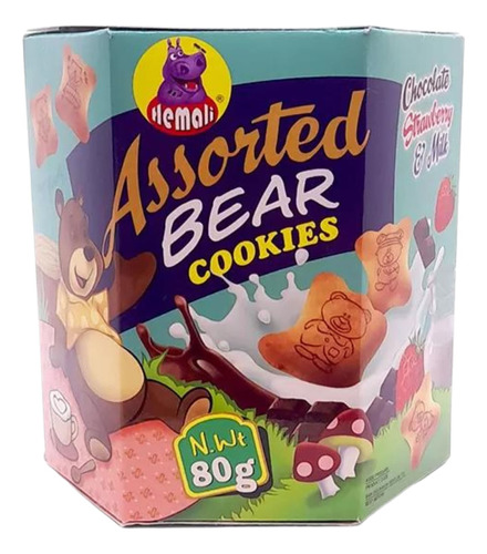 Cookies Rellenas Sabor Chocolate Y Leche Bears X80gr Hemali