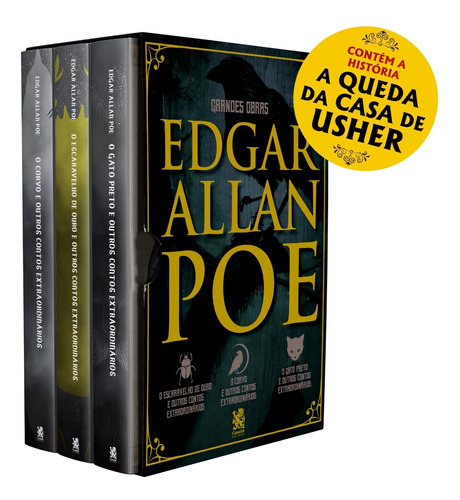 Livro Grandes Obras De Edgar Allan Poe - Box Com 3 Livros 
