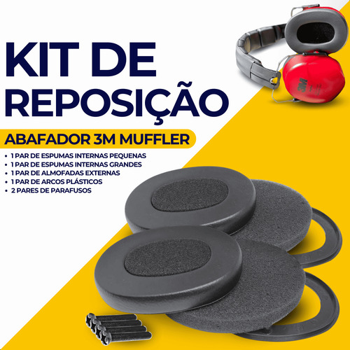 Kit De Reposição Protetor Auricular Abafador Pomp Muffler 3m