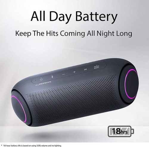 Parlante Portátil LG Xboom, Bluetooth, Luz Led, Impermeable