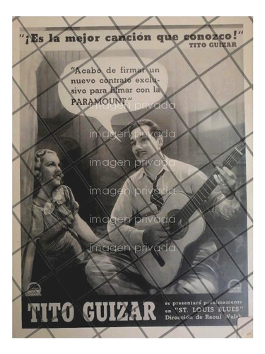 Cartel Antiguo Pelicula. St. Luis Blues 1939 , Tito Guizar