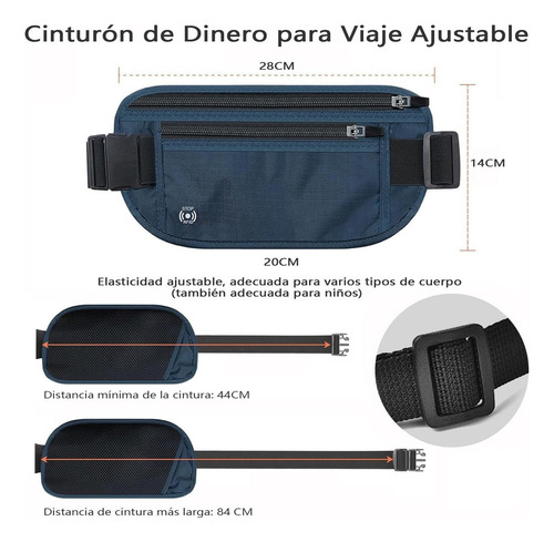, 2pcs Cangurera De Viaje Oculta Con Tecnología Bloqueo