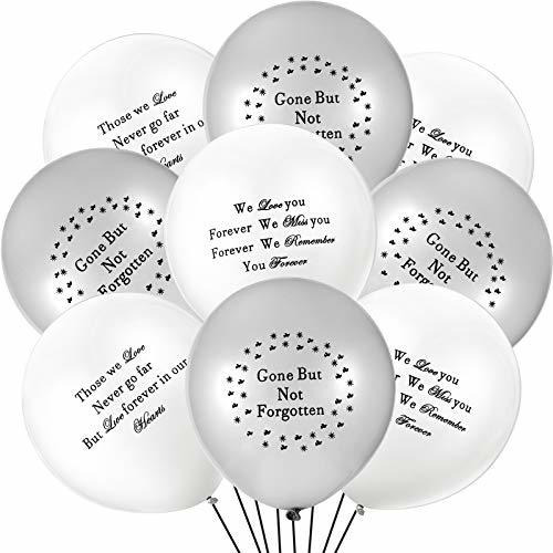 Balloons Funeral Personalizables, Blanco Y Plata.