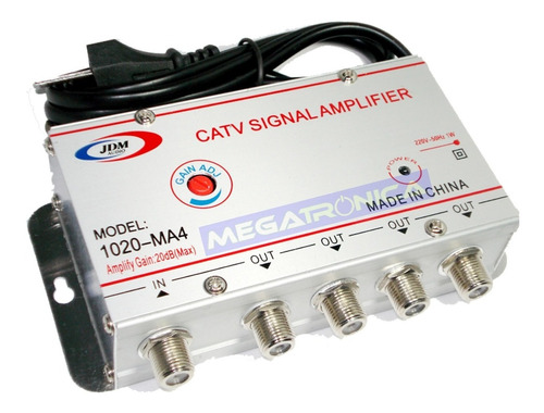 Amplificador Distribuidor Señal Cable Catv 4 Salidas 20db