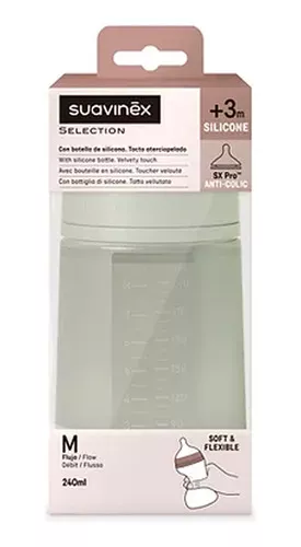 BIBERÓN SUAVINEX SILICONA SOFT COLOUR + 3 MESES 240 ML