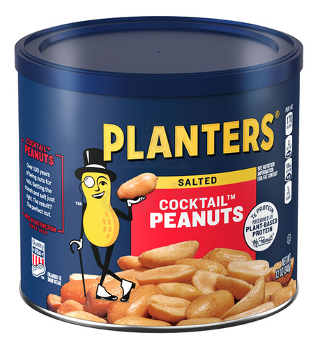 Planters Cocktail Peanuts Salted En Lata 340gr Usa