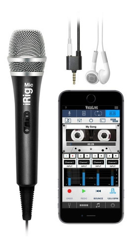 Irig Mic Micrófono Para iPhone, iPod, iPad, Android / Ik Color Negro