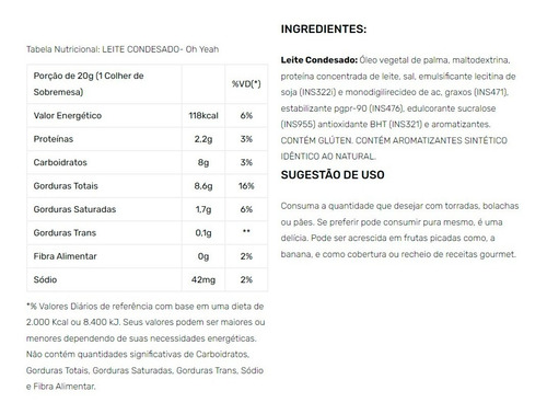 ¡Oh, sí! Leche condensada con proteína de suero, fórmula avanzada sin azúcar y sin conservantes, 500 g