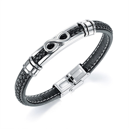 Pulsera De Cuero Infinito Hombre Mujer Elegante Y Juvenil 78