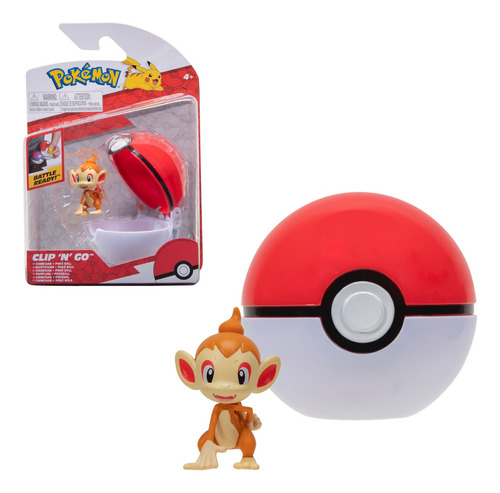 Pokebola Con Figura Pokemon - Chimchar & Poke Ball