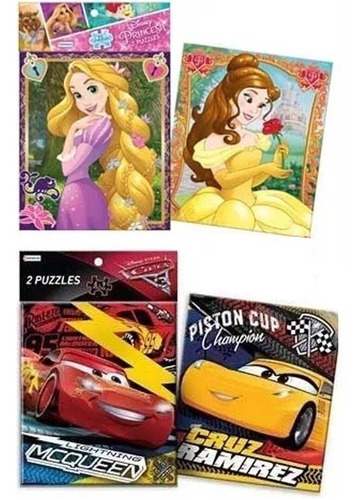 Puzzle Rompecabezas Cars O Princesas Disney X2 Unid 6 Piezas