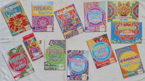 Libros Mandalas Para Colorear X 10 Unidades + Colores