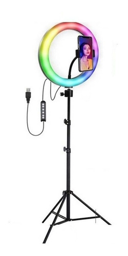 Aro De Luz Led Fotografía Iluminador Trípode Rgb