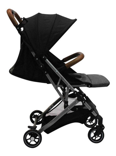 Imagen 2 de 3 de Cochecito de paseo Premium Baby Sevilla gris/negro con chasis color plateado